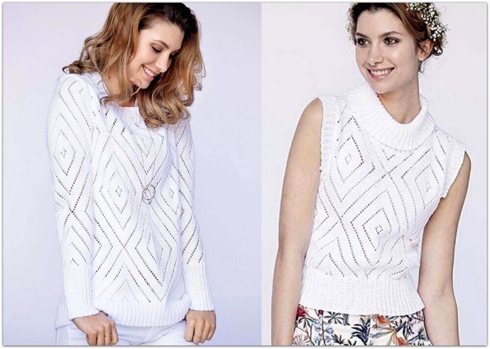 Белый свитер для белой зимы. 6 красивых моделей со схемами