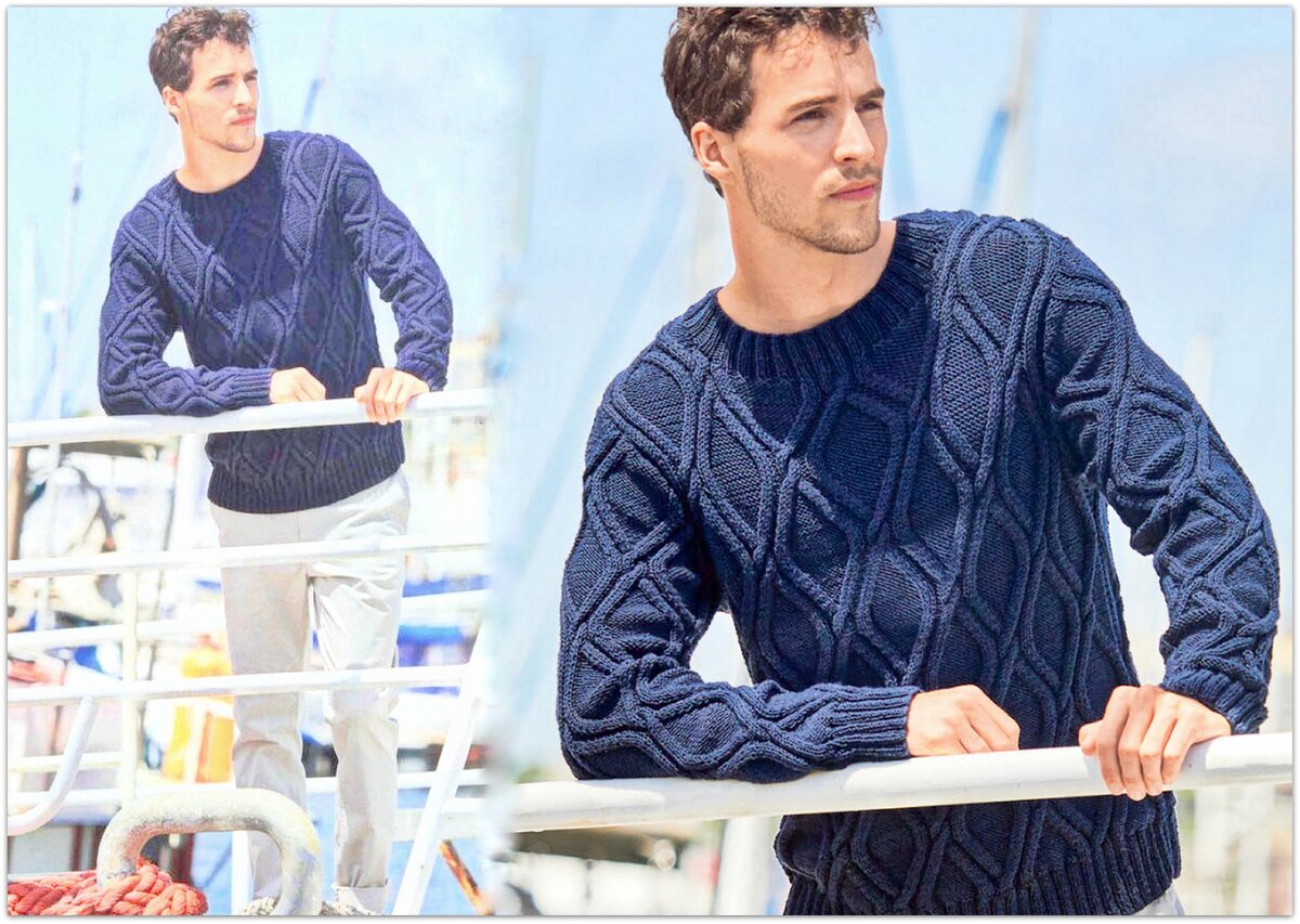 Для мужчин: 5 красивых свитеров спицами