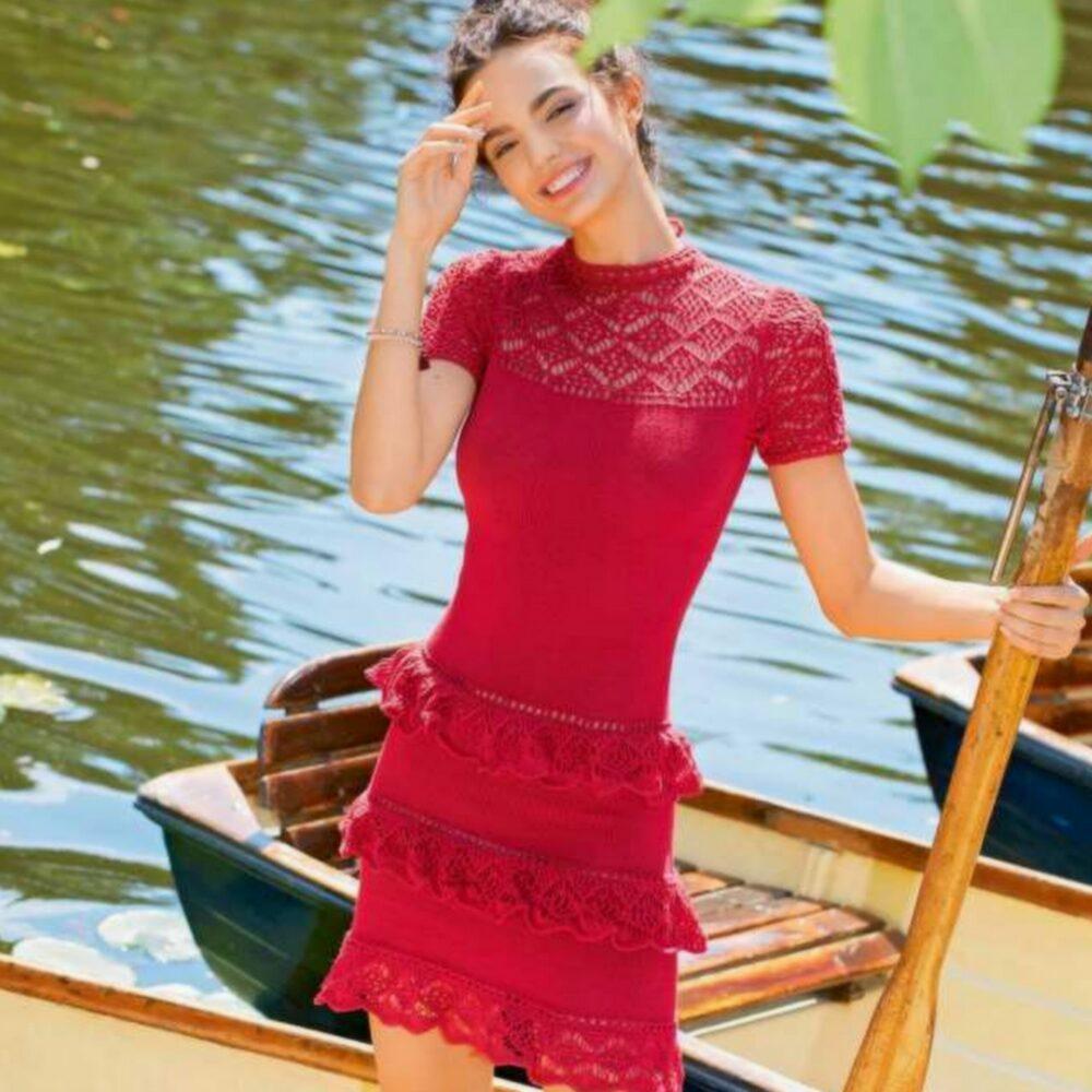 Красное платье — роскошный наряд! 5 моделей с описанием и схемами