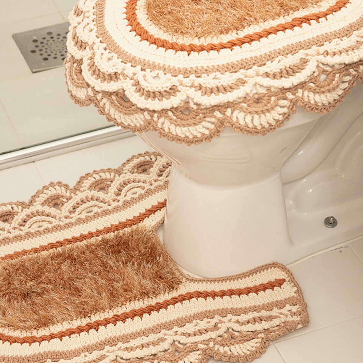 Подробно: вязанные коврики в ванную комнату крючком (фото примеров)