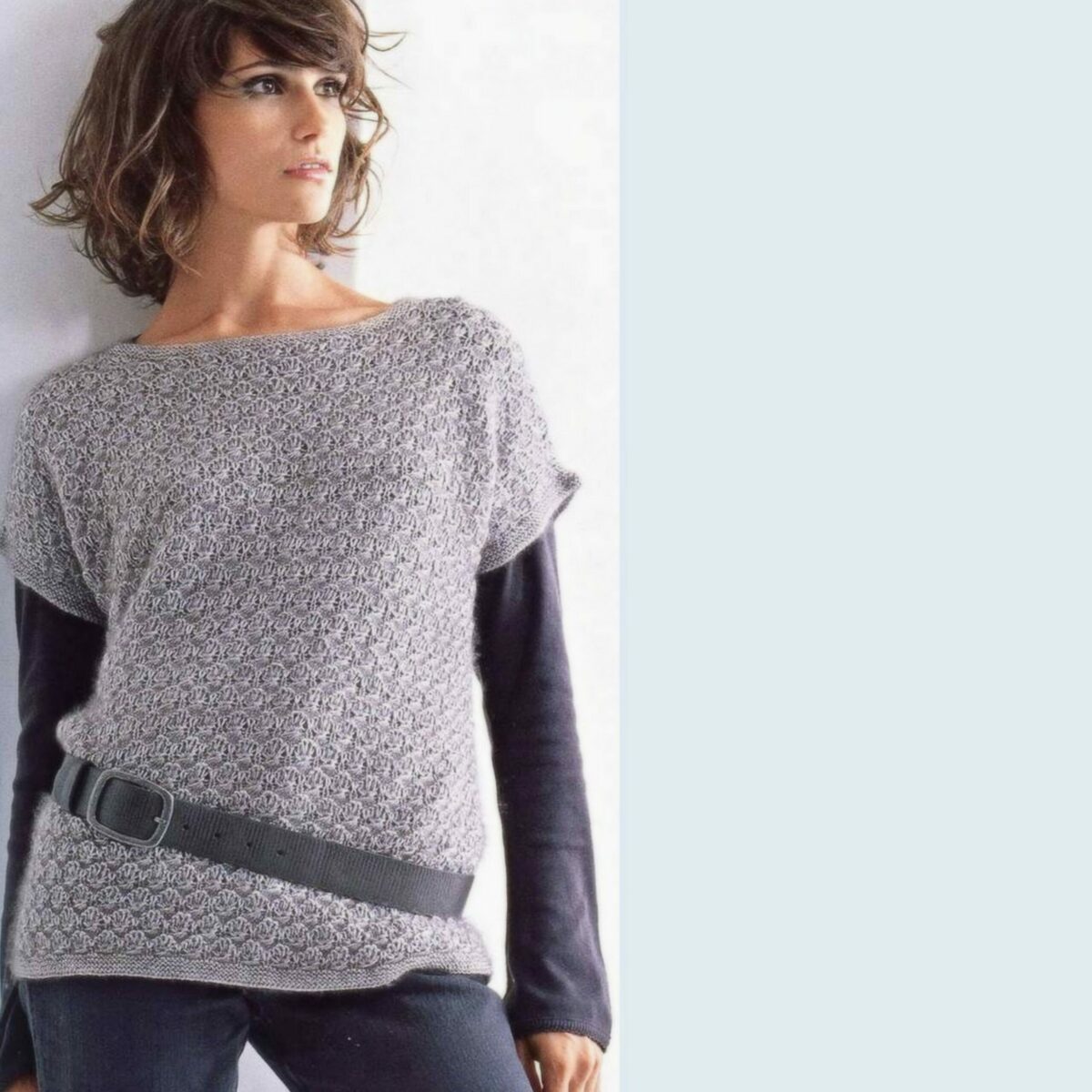 Серебристо-серый пуловер
